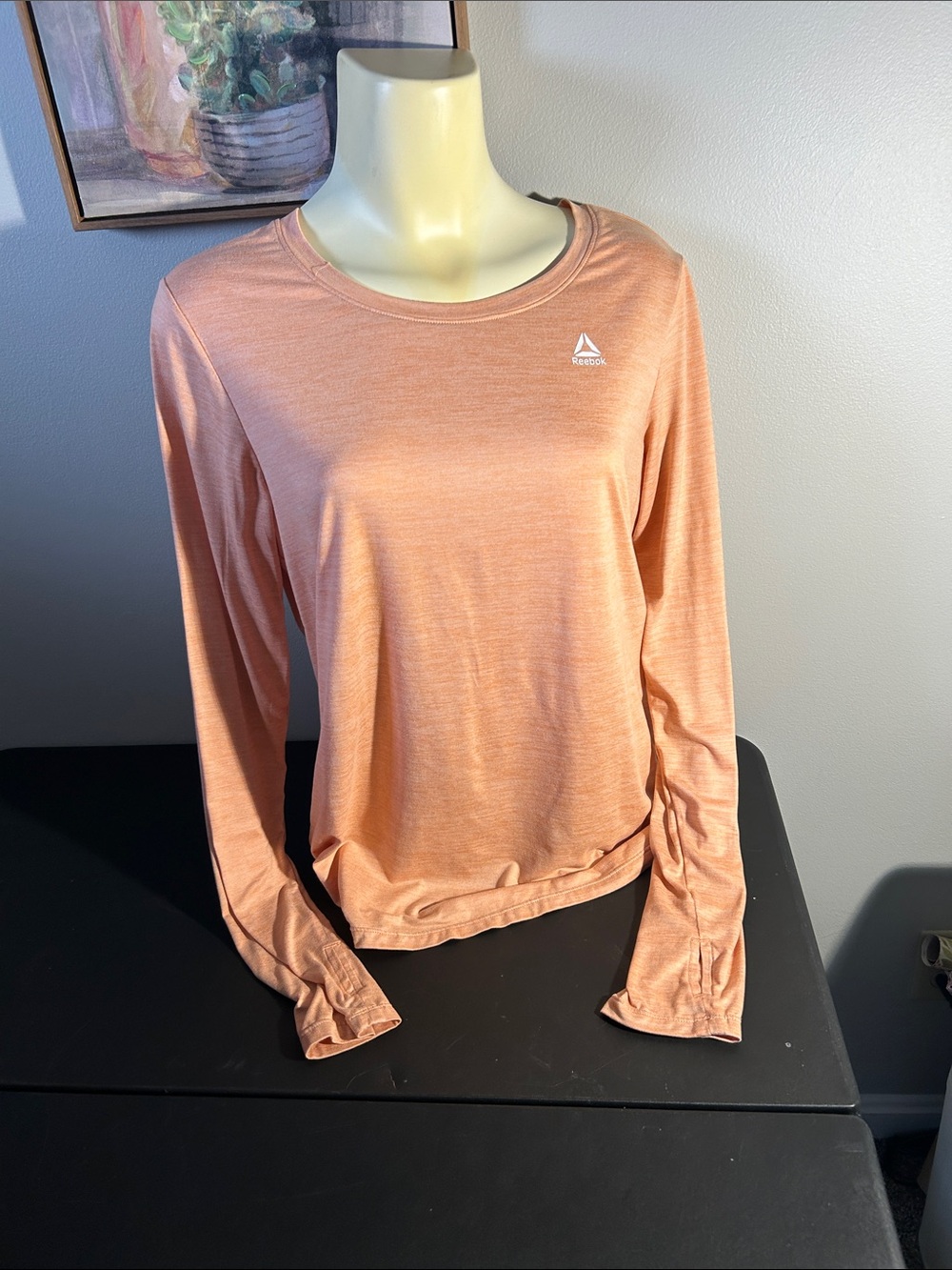 Reebok Women's Peach Long Sleeve Athletic Tee